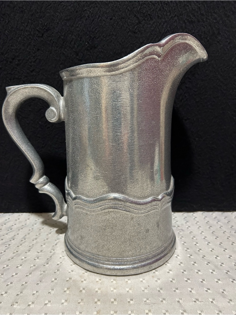 Heavy Wilton Armetale Country French Pattern Pewter Pitcher Ice Lip